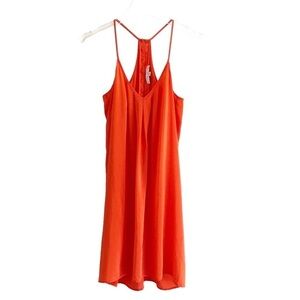 Amanda Uprichard Mini Dress Racerback Orange Silk Size Small